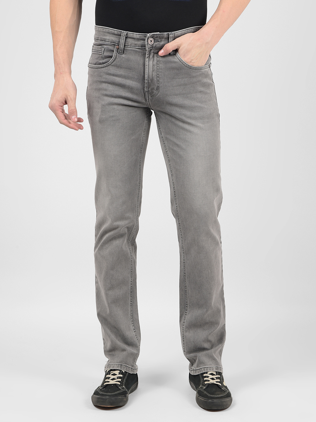 Numero Uno Men Solid Grey Jeans